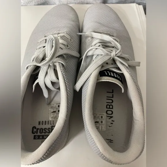 NoBull Super Fabric Crossfit Trainer Light Gray Shoes Sneakers Men 13 Gum Soles