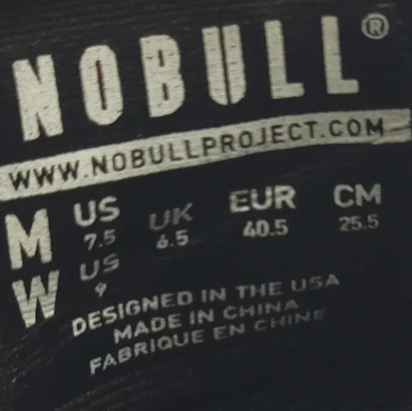 NOBULL SuperFabric Crossfit Trainer Shoes Black Mens 7.5 Womens 9