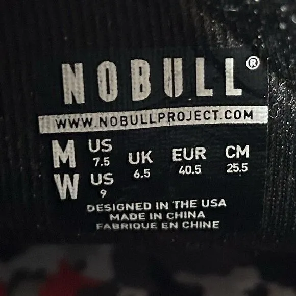 NoBull SuperFabric High-Top Black Red Trainers CrossFit Shoes Men’s 7.5 Womens 9