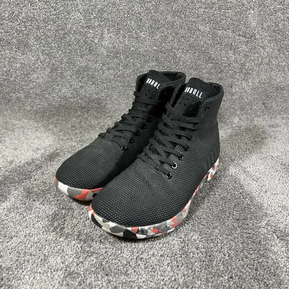 NoBull SuperFabric High-Top Black Red Trainers CrossFit Shoes Men’s 7.5 Womens 9
