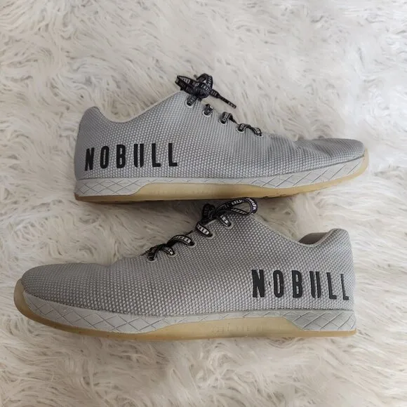 Nobull Superfabric Trainers Crossfit Workout‎ Shoes Men's 14 US Gray Logo Lace