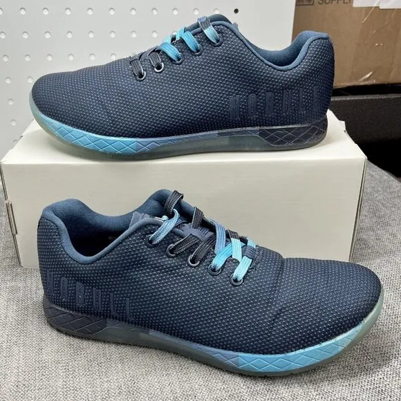 Nobull Trainer CrossFit Shoes Lace Up Athletic Sneakers Blue Gray Mens Sz 9