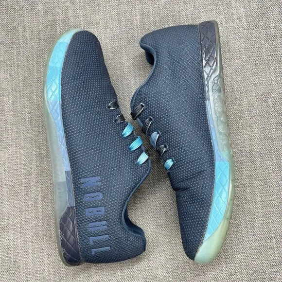 Nobull Trainer CrossFit Shoes Lace Up Athletic Sneakers Blue Gray Mens Sz 9