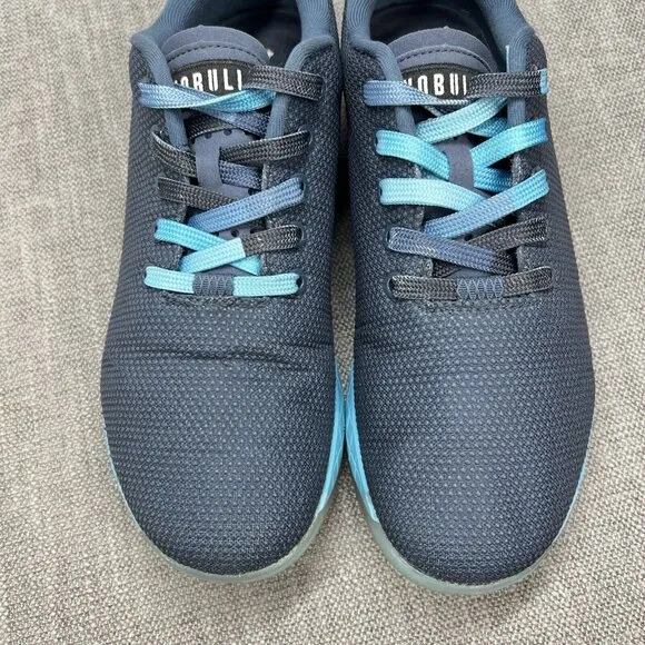 Nobull Trainer CrossFit Shoes Lace Up Athletic Sneakers Blue Gray Mens Sz 9