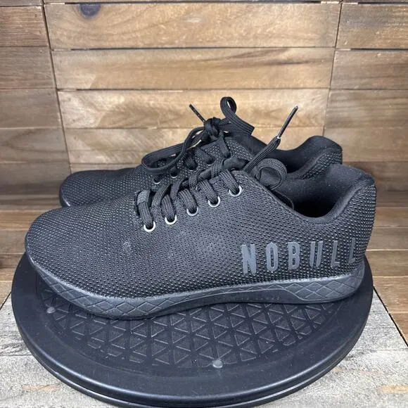 NoBull Womens Size 8.5 Sneakers Triple Black Trainers Shoes Lace Up EUC Crossfit