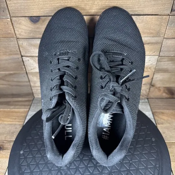 NoBull Womens Size 8.5 Sneakers Triple Black Trainers Shoes Lace Up EUC Crossfit