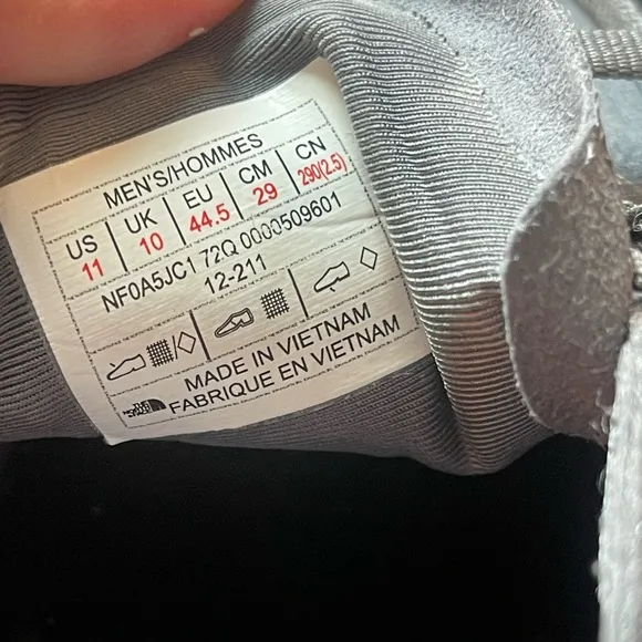 North Face Flypack Men's size 11 Grey lace up athletic running lightweight shoes