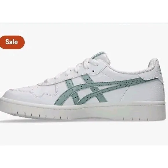 NWOB ASICS Japan S Women's Sneakers Shoes Size 7 EU 38 White/Ocean Haze Leather