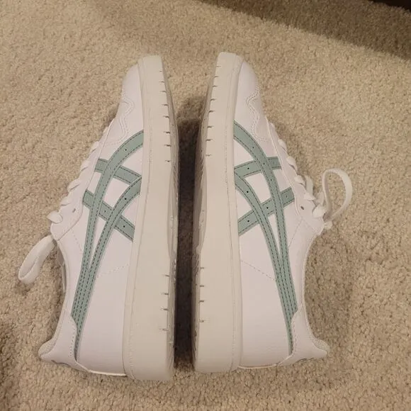 NWOB ASICS Japan S Women's Sneakers Shoes Size 7 EU 38 White/Ocean Haze Leather