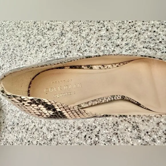 NWOT Cole Haan Julianna Snakeskin Print Heels Size 7.5