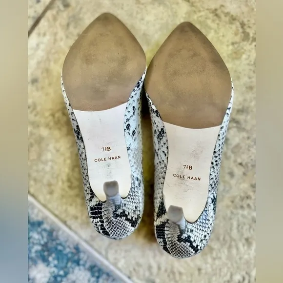 NWOT Cole Haan Julianna Snakeskin Print Heels Size 7.5