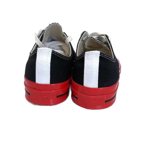 NWOT Comme des Garçons Play x Converse Black/Red Sneakers SZ11