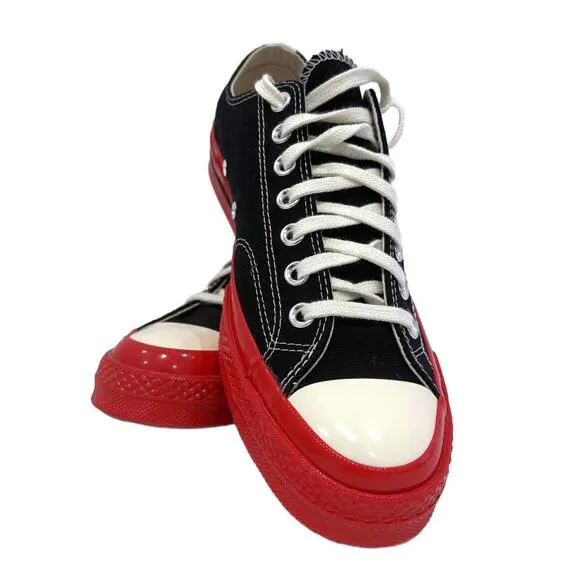 NWOT Comme des Garçons Play x Converse Black/Red Sneakers SZ11