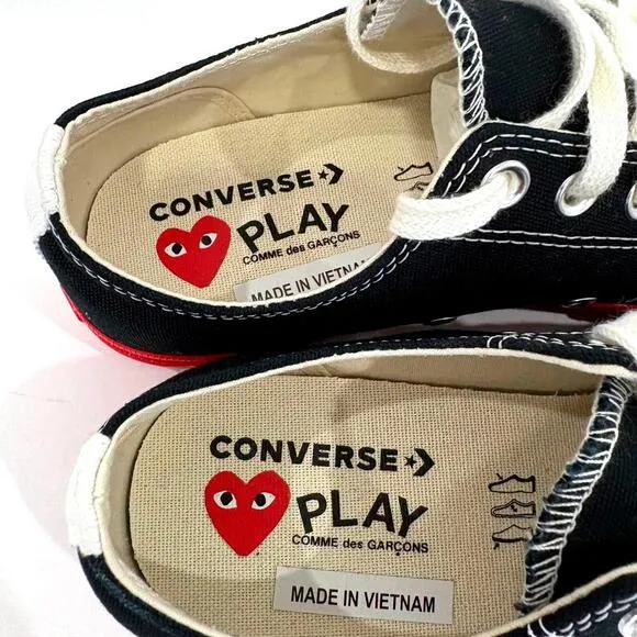NWOT Comme des Garçons Play x Converse Black/Red Sneakers SZ11