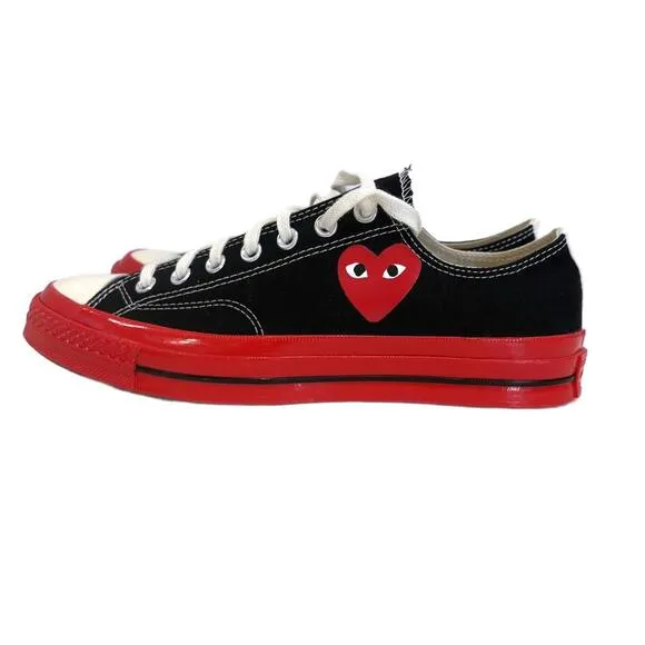NWOT Comme des Garçons Play x Converse Black/Red Sneakers SZ11