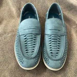 NWOT Four Brothers Woven Navy Moccasin Shoes Loafer Size 12 Mens