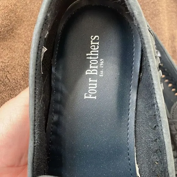 NWOT Four Brothers Woven Navy Moccasin Shoes Loafer Size 12 Mens