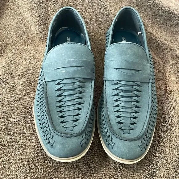 NWOT Four Brothers Woven Navy Moccasin Shoes Loafer Size 12 Mens