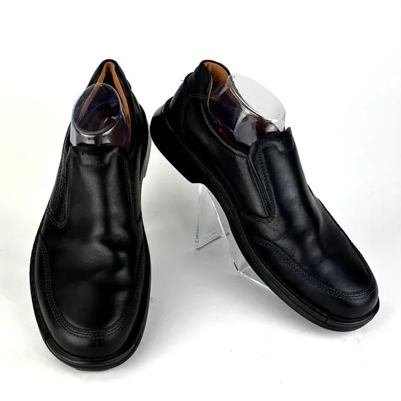 NWOT Men's ECCO Helsinki 2 Leather Slip-On Dress Shoes - Black EU 45/US 11-11.5
