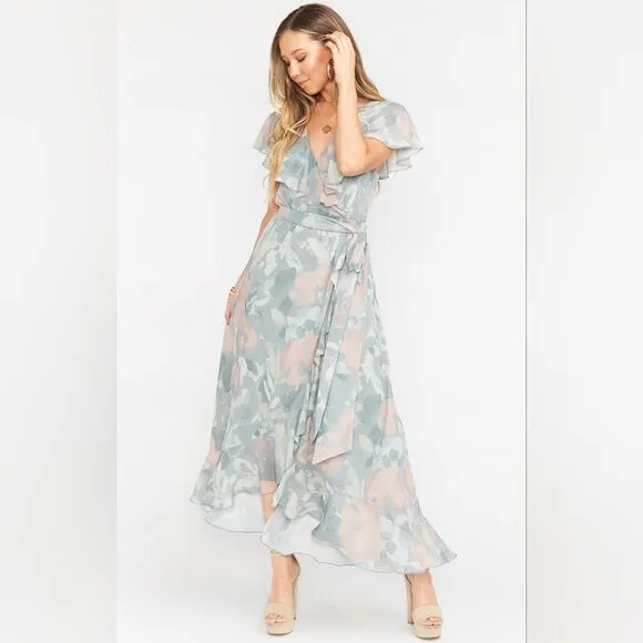 NWOT Show Me Your Mumu Size XXL Jess Ruffle Midi Dress Sage I Do Floral $198