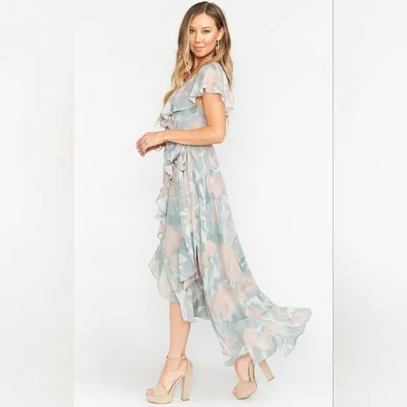 NWOT Show Me Your Mumu Size XXL Jess Ruffle Midi Dress Sage I Do Floral $198