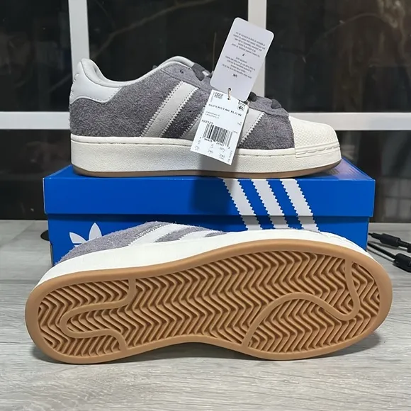 NWT Adidas Originals Superstar XLG Women's Shoes - Grey/White - IG2125