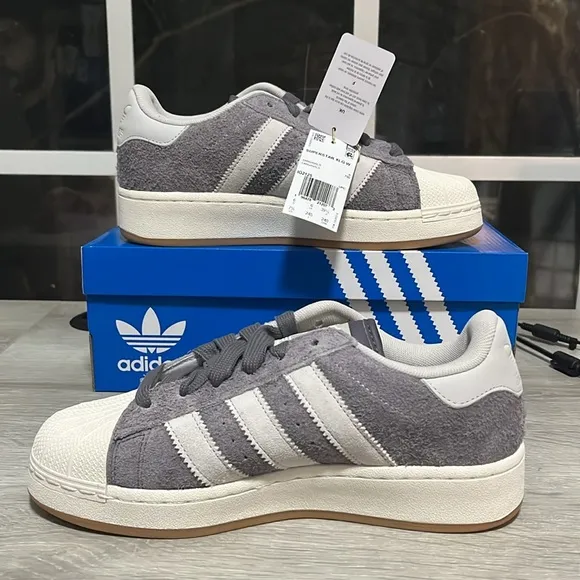 NWT Adidas Originals Superstar XLG Women's Shoes - Grey/White - IG2125