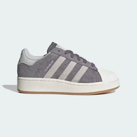 NWT Adidas Originals Superstar XLG Women's Shoes - Grey/White - IG2125