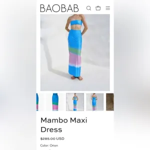 NWT Baobab Mambo long dress, in color Orion blue/green/purple sz Large orig $285