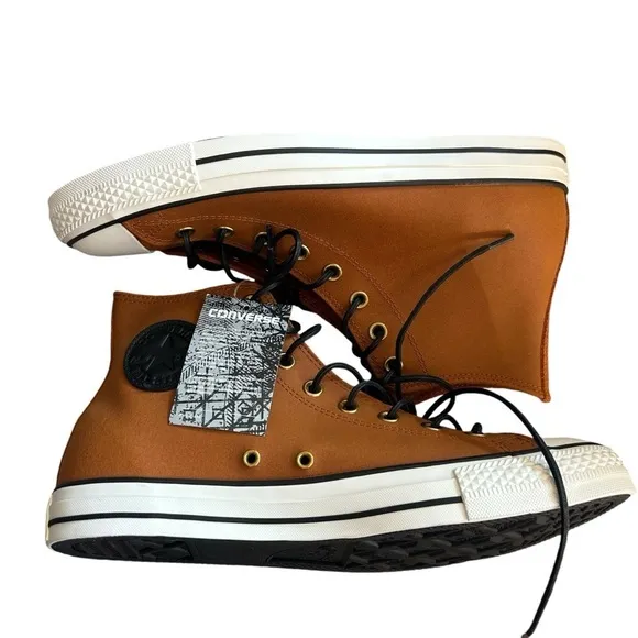 NWT converse mens Chuck Taylor All Star high top shoes brown leather size 10