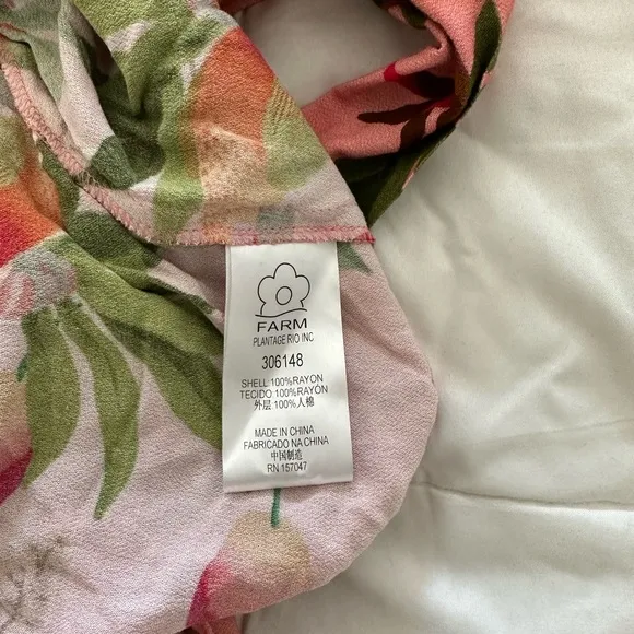 NWT FARM Rio Pink Mango Trees Midi Dress