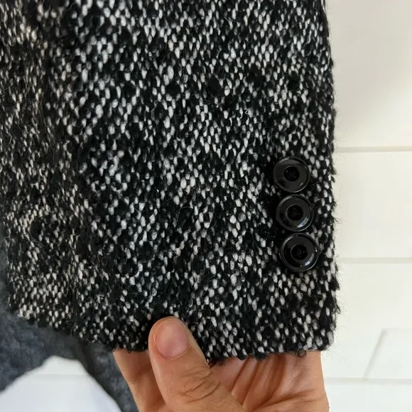 NWT Mango tailored long coat in black and white speck
