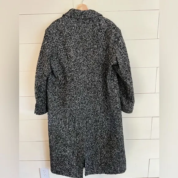 NWT Mango tailored long coat in black and white speck
