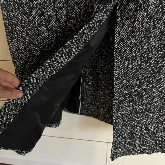 NWT Mango tailored long coat in black and white speck