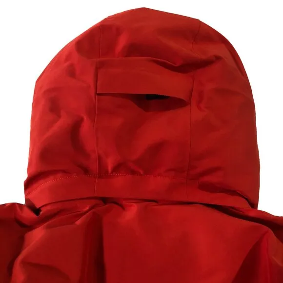 NWT Marmot Mountain Works Coat Womens Size S/P Red Goose Down Long Chelsea Parka