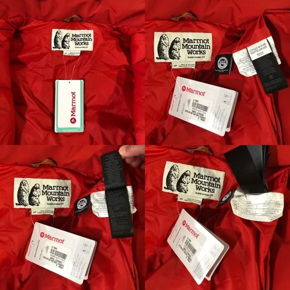 NWT Marmot Mountain Works Coat Womens Size S/P Red Goose Down Long Chelsea Parka