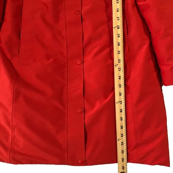 NWT Marmot Mountain Works Coat Womens Size S/P Red Goose Down Long Chelsea Parka