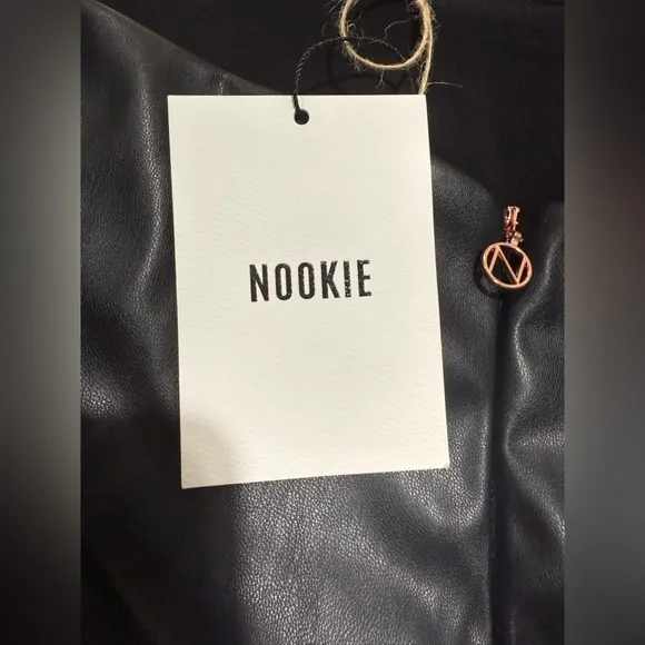 NWT Nookie Leona Mini in Black Faux Leather Sz XS US Sz 2 $319