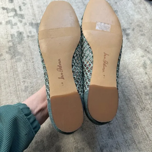 NWT Sam Edelman May Woven Denim Flat, Size 9