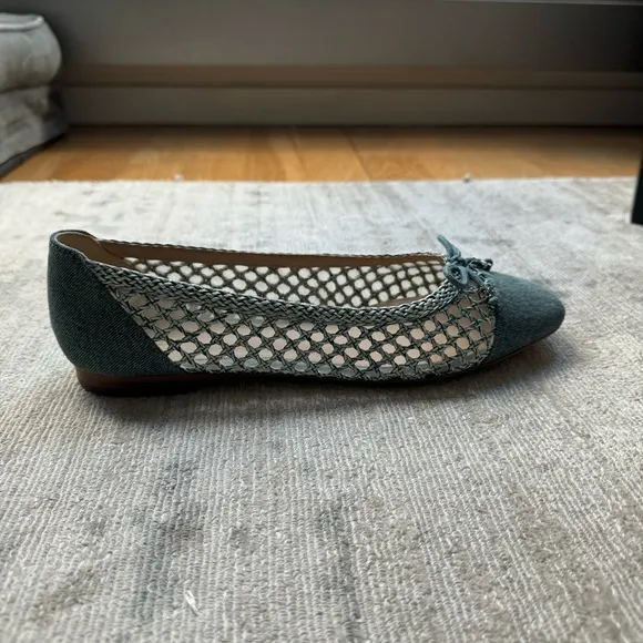 NWT Sam Edelman May Woven Denim Flat, Size 9