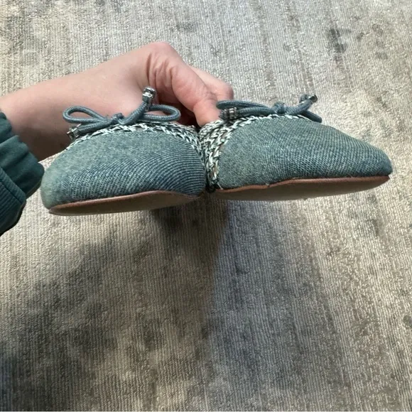 NWT Sam Edelman May Woven Denim Flat, Size 9