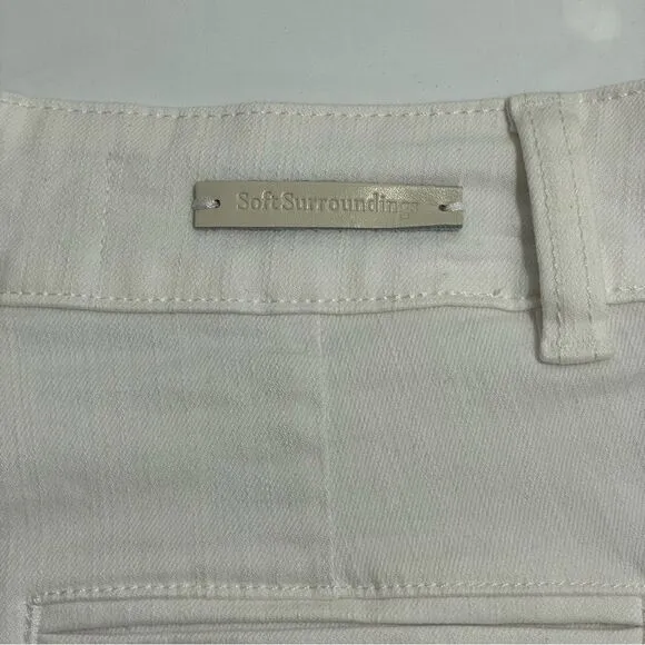 NWT Soft Surroundings Ultimate White Wide Leg Full Length Trouser Jeans Size 14
