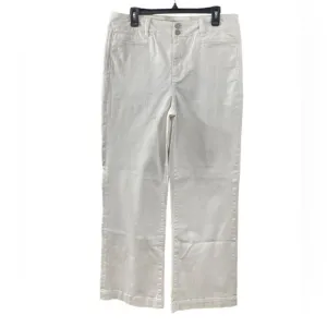 NWT Soft Surroundings Ultimate White Wide Leg Full Length Trouser Jeans Size 14