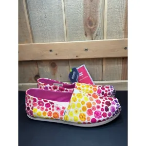 NWT TOMS X Paper Source Alpargata Rainbow Ombre Floral Print Shoes Size 8.5