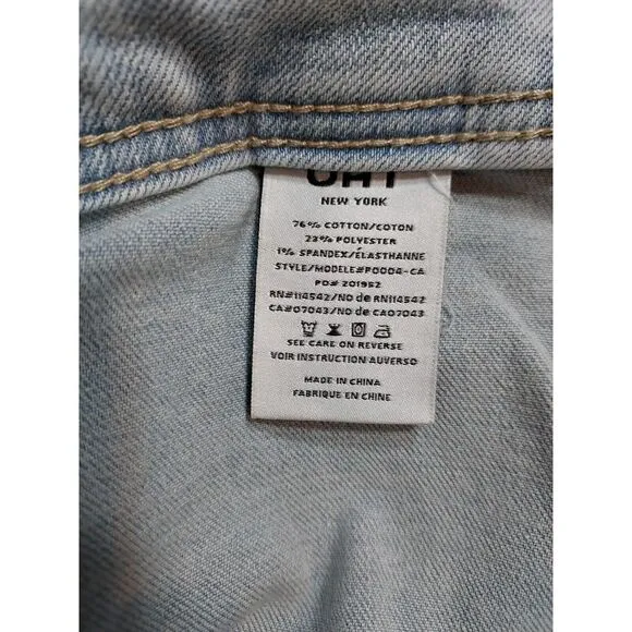 OAT New York High‎ Rise Wide Leg Raw Cropped Light Wash Jeans Women's 12/31 NWT