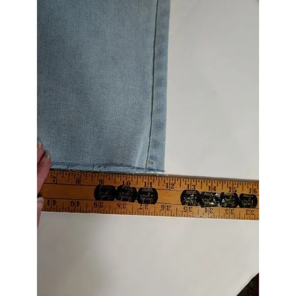 OAT New York High‎ Rise Wide Leg Raw Cropped Light Wash Jeans Women's 12/31 NWT