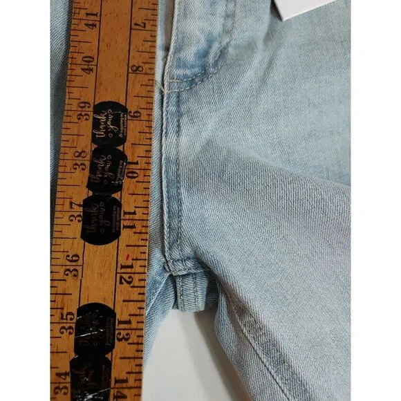 OAT New York High‎ Rise Wide Leg Raw Cropped Light Wash Jeans Women's 12/31 NWT