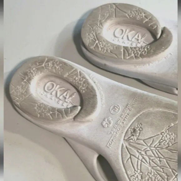 OKA-B Lucky Rhinestone Jewel Crystal Thong Flip Flop Slide Mule Sandal EUC