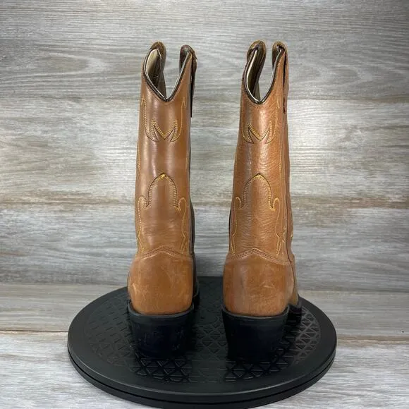 Old West Women's Brown Leather Cowboy Western Boots Size 5 D
