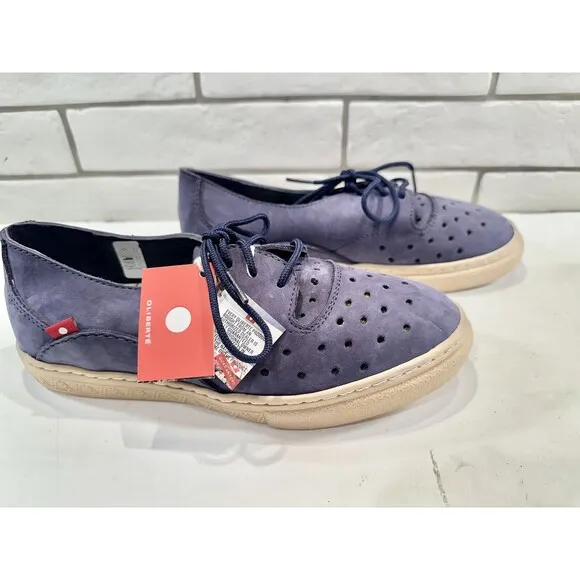Oliberte Perforated Navy Blue Nubuck Suede Shoes Sneakers EU 39 W9  Africa